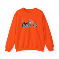Motorcycle Embroidery - Stars & Stripes Chopper - Crewneck Sweatshirt