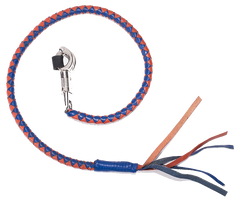 Get Back Whip - 36" - Orange and Blue Leather - GBW14-DL