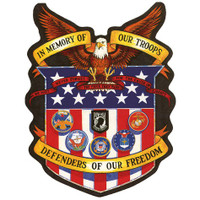 In Memory of Our Troops Patch - Military Veteran - USA Flag - POW MIA - PAT-A43-DL