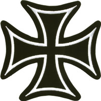Vest Patch - Iron Cross With White Border - PAT-C201-DL