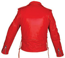 Red Leather Motorcycle Jacket - Women's - Classic Biker - AL2122-AL