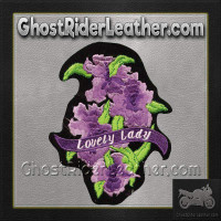 Vest Patch - Women's - Ladies - Lovely Lady Rider - Purple Flowers - PAT-C208-DL