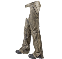 Leather Chaps - Men's - Naked Distressed Brown Leather - C334-12-DL