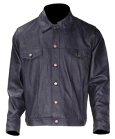 Men's Leather Shirt Jacket with Button Closure - MJ778-DL