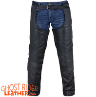 Leather Chaps - Men's or Women's - Up To 12XL - Premium Naked Leather - C4334-11-DL