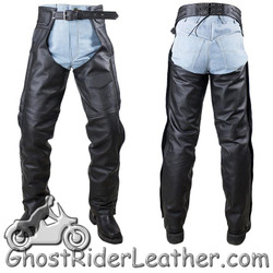 Naked Leather Chaps with Braid Design for Men or Women - SKU C4326-11-DL