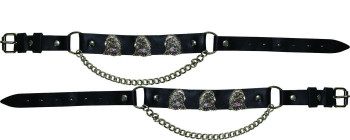 Pair of Biker Boot Chains - Eagle With USA Flag - Motorcycle - BC15-DL