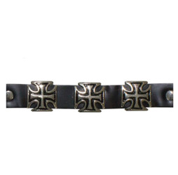 Pair of Biker Boot Chains - Motorcycle Boot Accessories - Iron Cross - BC3-DL