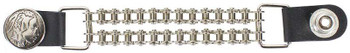 Set of Four Indian Head Nickel Vest Extenders with Chrome Motorcycle Chain - AC1054-BC-DL