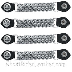 Set of Four Police Star Vest Extenders with Chrome Chain - AC1063-DL