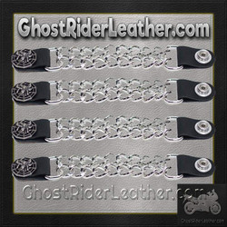 Set of Four Spider On Web Vest Extenders with Chrome Chain - AC1077-DL