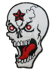 Vest Patches - Skull With Red Eyes and Evil Star Skull - PAT-D597-D598-DL