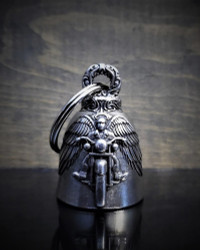 Motorcycle Angel - Pewter - Motorcycle Spirit Bell - Made In USA - SKU BB39-DS