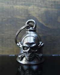Skull Crossbones - Pewter - Motorcycle Spirit Bell - Made In USA - SKU BB81-DS
