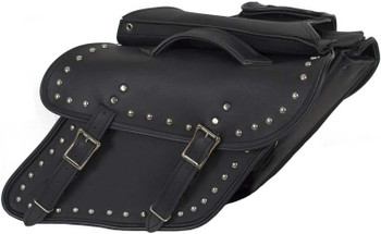 Saddlebags - Leather - Studs - Fit Harley Davidson Dyna - SD4088-DYNA-S-LEATHER-DL