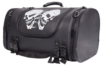 Motorcycle Sissy Bar Bag with Reflective Skulls - Large - Trunk Bags - SB84-SKULL-DL