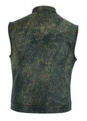 Leather Motorcycle Vest - Men's - Up To Size 8XL - Antique Brown - Big and Tall - DS108-DS