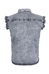 Denim Work Shirt - Men's - Black and White - Sleeveless - Up To 4XL - MSLW-BLK-WHITE-DL