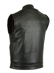 Leather Motorcycle Vest - Men's - Upgraded Club - Up To 12XL - Grit - RC188-RC