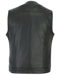 Leather Motorcycle Vest - Men's - Perforated - Club - Up To 8XL - DS183-DS