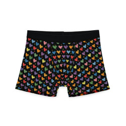 Doodle Drawn Hearts Design on Black Background - Biker Apparel - Undies - Men's Boxers