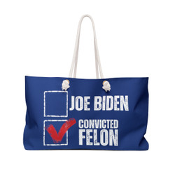 Voting For The Convicted Felon Over Biden - Trump 2024 - Election Ballot - Weekender Bag - Tote