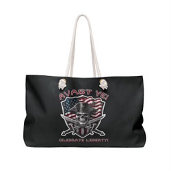 Avast Ye! Celebrate Liberty! - Pirate Skull - USA Flag - Patriotic - 4th of July - Weekender Bag - Tote