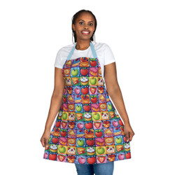 Apples and Pies Pattern 100 - Colorful - Apron - Choice of 5 Strap Colors