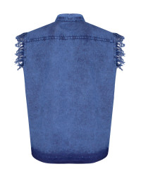 Denim Work Shirt - Men's - Blue - Sleeveless - Up To 5XL - MSLW-BLUE-DL
