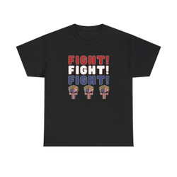 Trump 2024 - Fight Fight Fight - Skulls - USA Flag - Choice of Colors - Unisex Heavy Cotton Tee