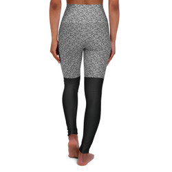 Speckled Pattern - Black Cat Peeping - High Waisted Yoga Leggings - Pants