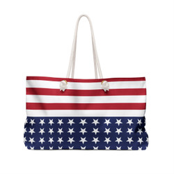 American Flag - Red White Blue - Stars and Stripes - Weekender Bag - Tote