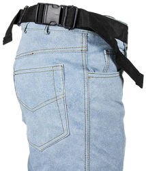 Black Leather Multi Pocket Thigh Bag with Gun Pocket - SKU AC1025-11-DL