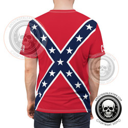 Stars and Bars - Confederate - CSA - Rebel Flag - Red T-Shirt - Unisex Cut & Sew Tee