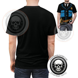Halloween Police Costume - Black T-Shirt - Unisex Cut & Sew Tee