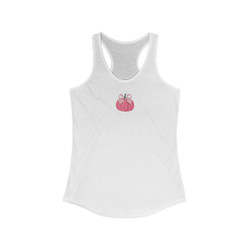 Pink Pumpkin - Fall - Halloween - Gingham Coquette Bow - Women's Ideal Racerback Tank
