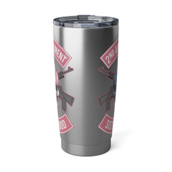 2nd Amendment Sisterhood - 2A - Rocker Patch Skull - Silver - Pink - Vagabond 20oz Tumbler