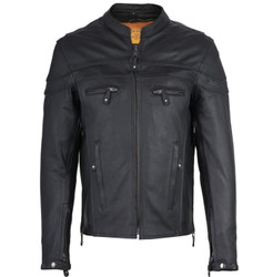 Leather Motorcycle Jacket - Men's - Concealed Carry Pockets - Black - MJ796-01N-88-DL