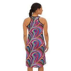 Striped Painted Hearts - Colorful - Women's Racerback Dress