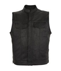 Leather Vest - Men's - Motorcycle Club - Up To 64 - MV75320-ZIP-SS-DL