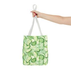 Cucumber Slices Pattern - Green - Multiple Handle Color Choice - Tote Bag