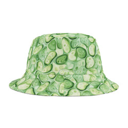 Cucumber Slices Pattern - Vegetable Lovers - Green - Biker Bucket Hat