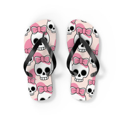 Skull Bow Flip Flops - Trendy Summer Footwear for Fashion Enthusiasts