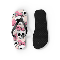 Skull Bow Flip Flops - Trendy Summer Footwear for Fashion Enthusiasts