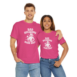 Motorcycle T-Shirt - Bad Decisions Made Daily - Retro Female Biker - Color Choice - Unisex Tee
