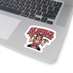 My Saddle's Always Buzzin' Kiss-Cut Stickers for Bikers and Motorcycle Enthusiasts