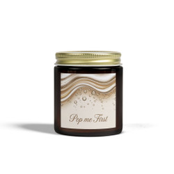 Scented Candle - Pop Me First - Champagne Bubbles - Amber or Clear Jar - Perfect Gift for Bikers & Home Decor