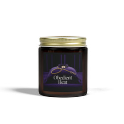 Scented Candle - Obedient Heat - Collar - Bondage - Amber or Clear Jar - Perfect Gift for Bikers & Home Decor