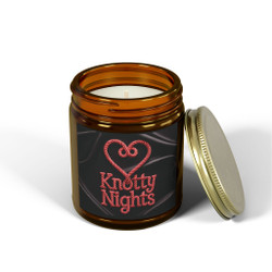 Scented Candle - Knotty Nights - Red Rope on Black Satin Sheets - Amber or Clear Jar - Perfect Gift for Bikers & Home Decor