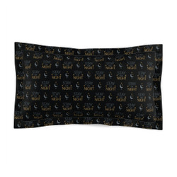 Microfiber Pillow Sham - Stay the Night Stars and Moons Pattern - Cozy Bedding for Dreamers
